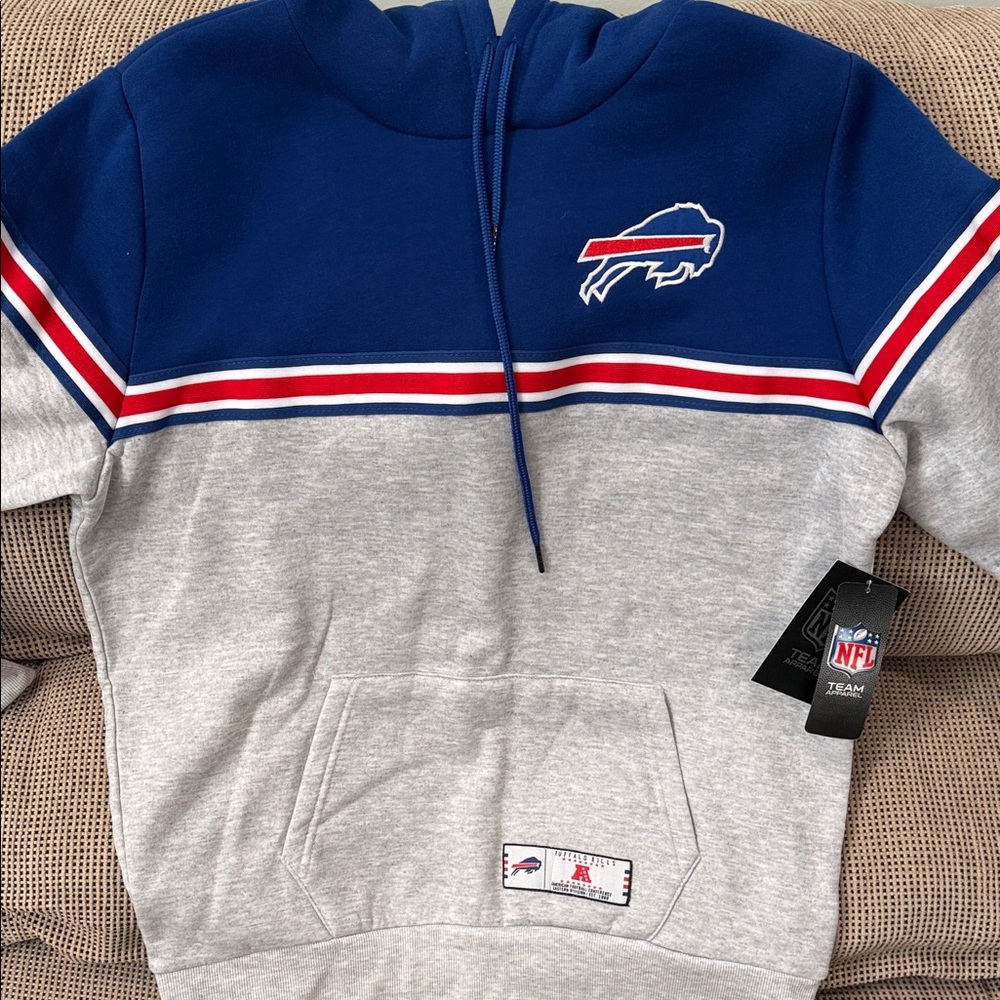 Blue and Gray Men's Hoodie
